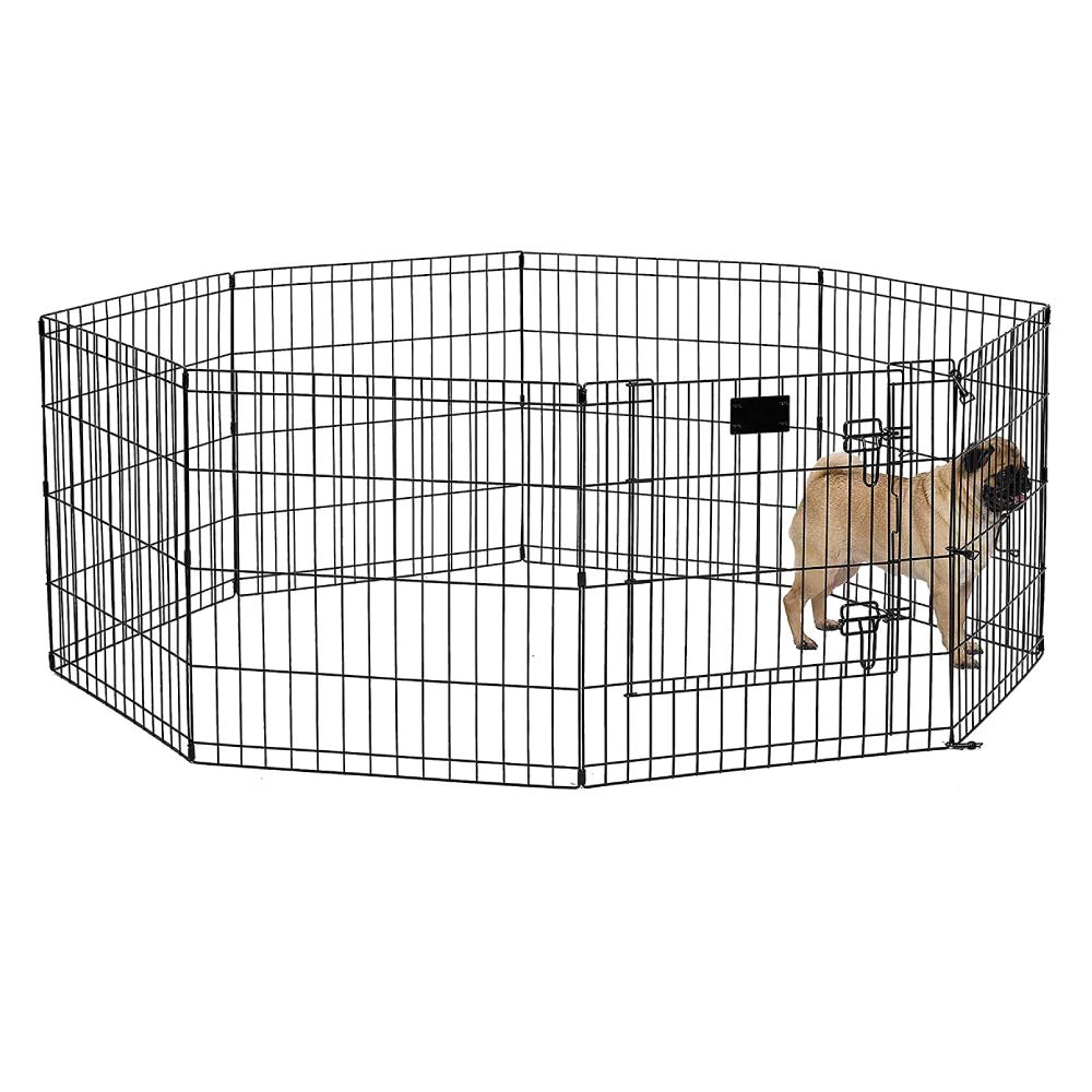 Metal Dog Exercise Pen - Gold Zinc With Door: image 2