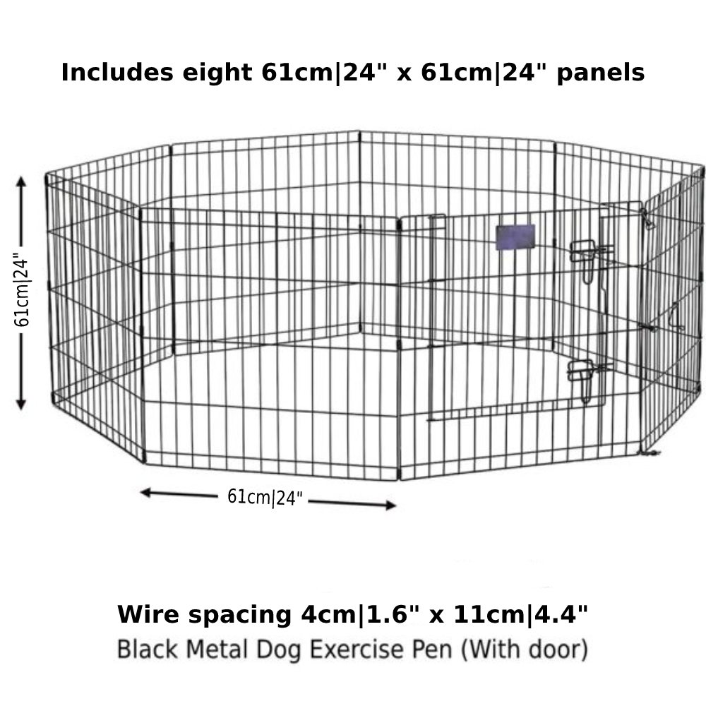 Metal Dog Exercise Pen - Gold Zinc With Door: image 5