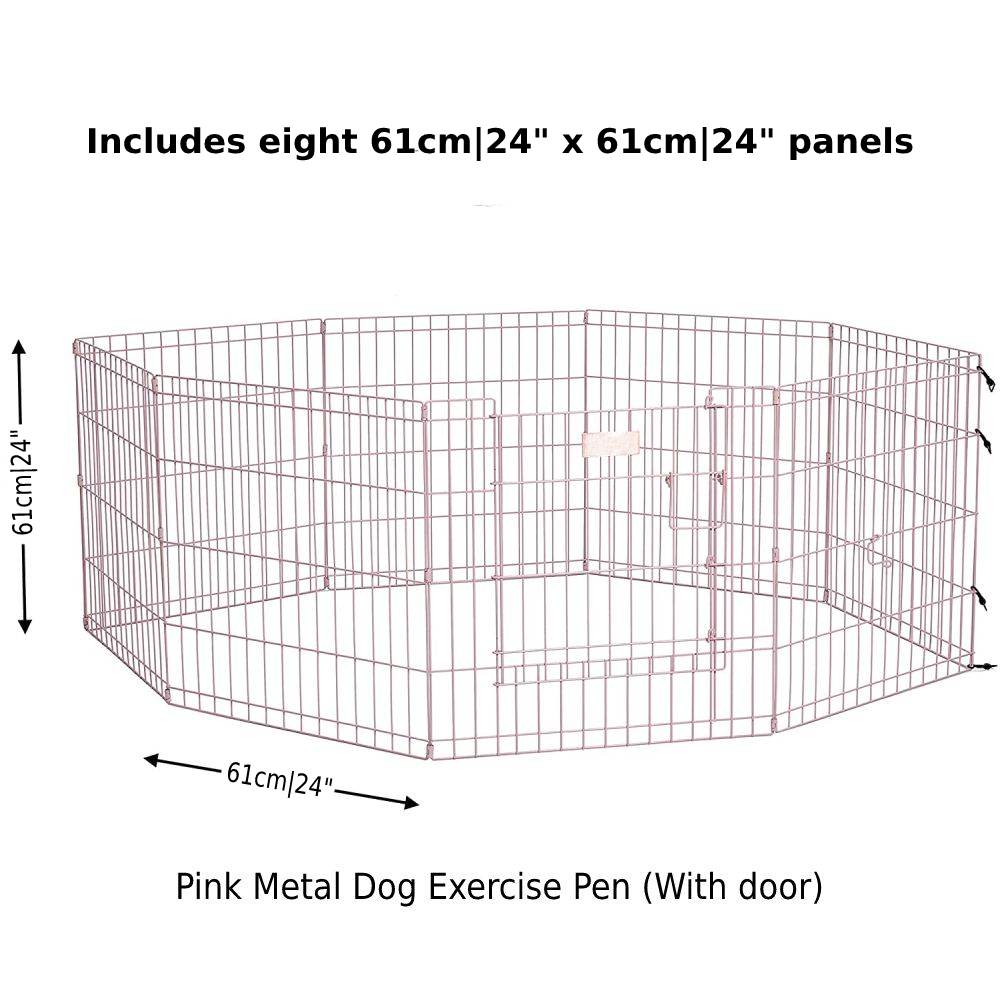 Metal Dog Exercise Pen - Gold Zinc With Door: image 7