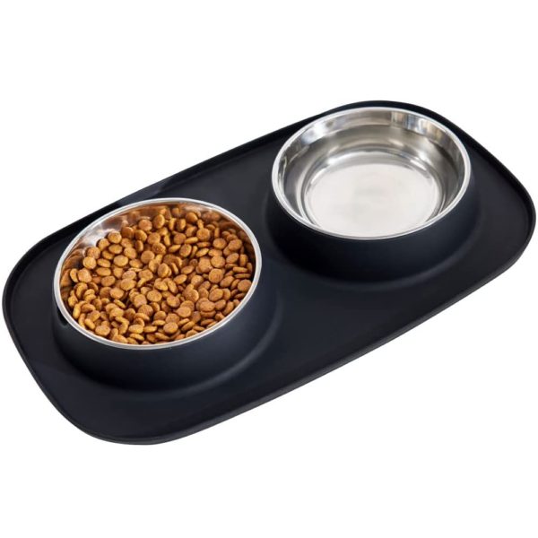 black slip resistant pet bowls